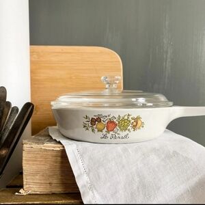 Vintage Corning Ware Spice of Life Le Persil P-83-B Skillet Pan w Lid 6.5 NWOT